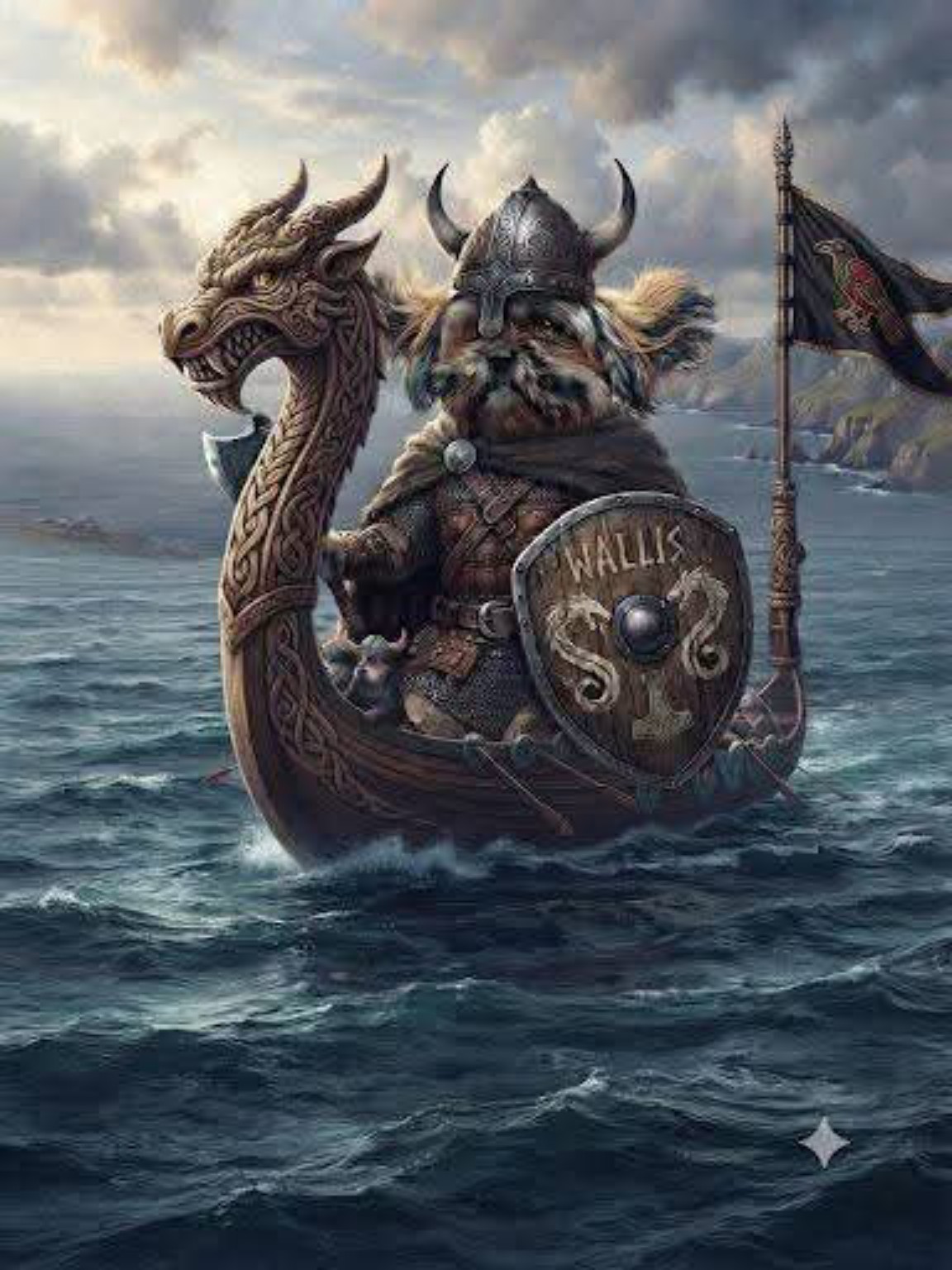 Wallis grimpe dans son drakkar