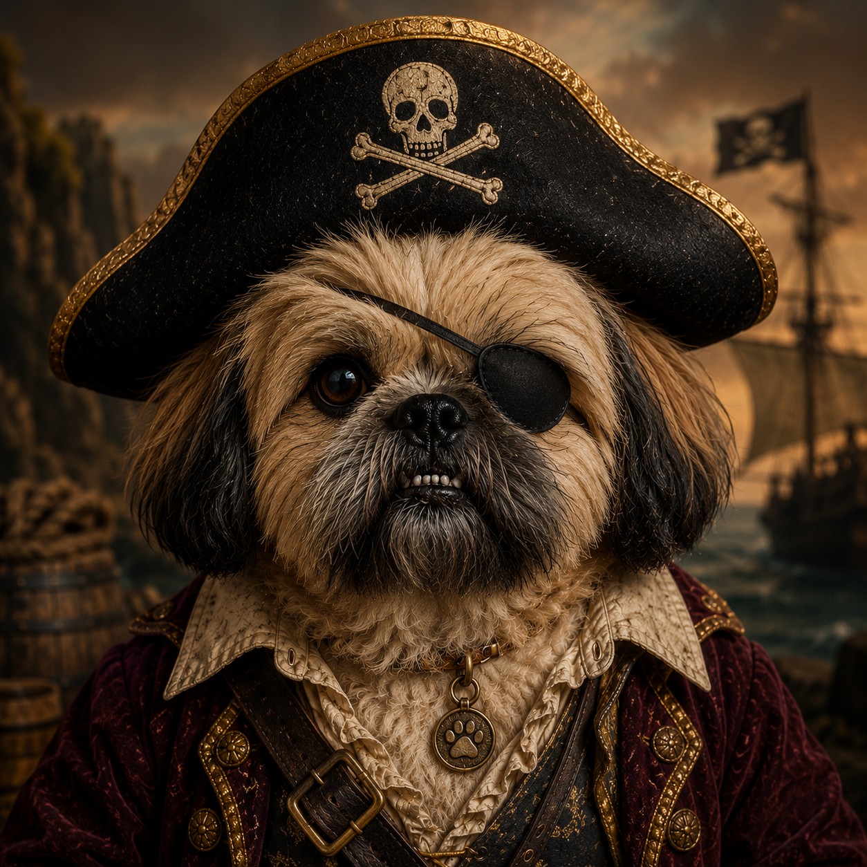 Portrait de Chocolat, capitaine de La Patte Noire